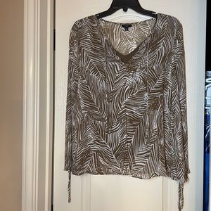 Talbots Silk Palm Leaf Print Blouse w Cami PS